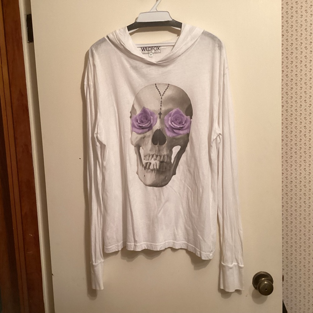 WILDFOX MED SKULL SHIRT LONG SLEEVE